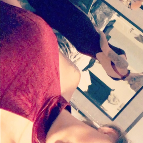 Maroon Velvet Dress - Picture 2 of 2